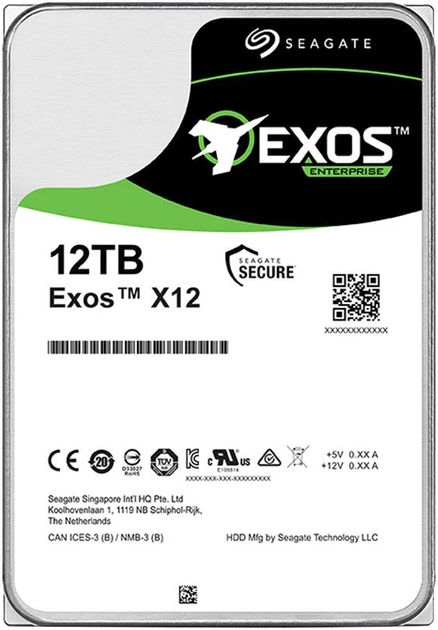 HDD 3.5 12Tb Seagate Exos (ST12000NM0008) Накопичувачі image 2