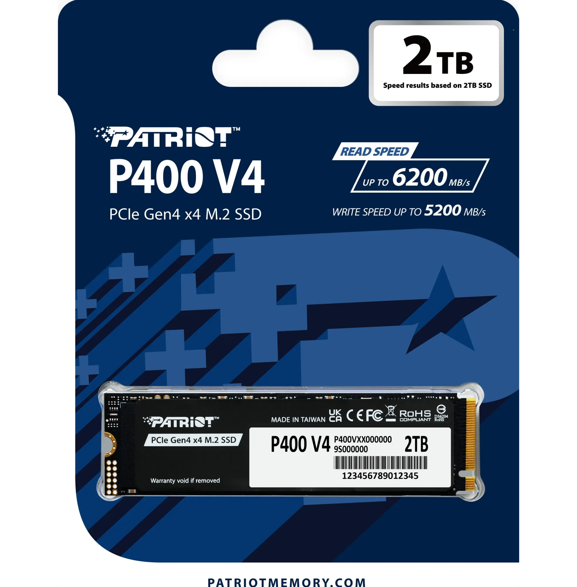 M.2 NVMe 2TB Patriot P400 V4 (P400VP2TBM28H) Накопичувачі image 1