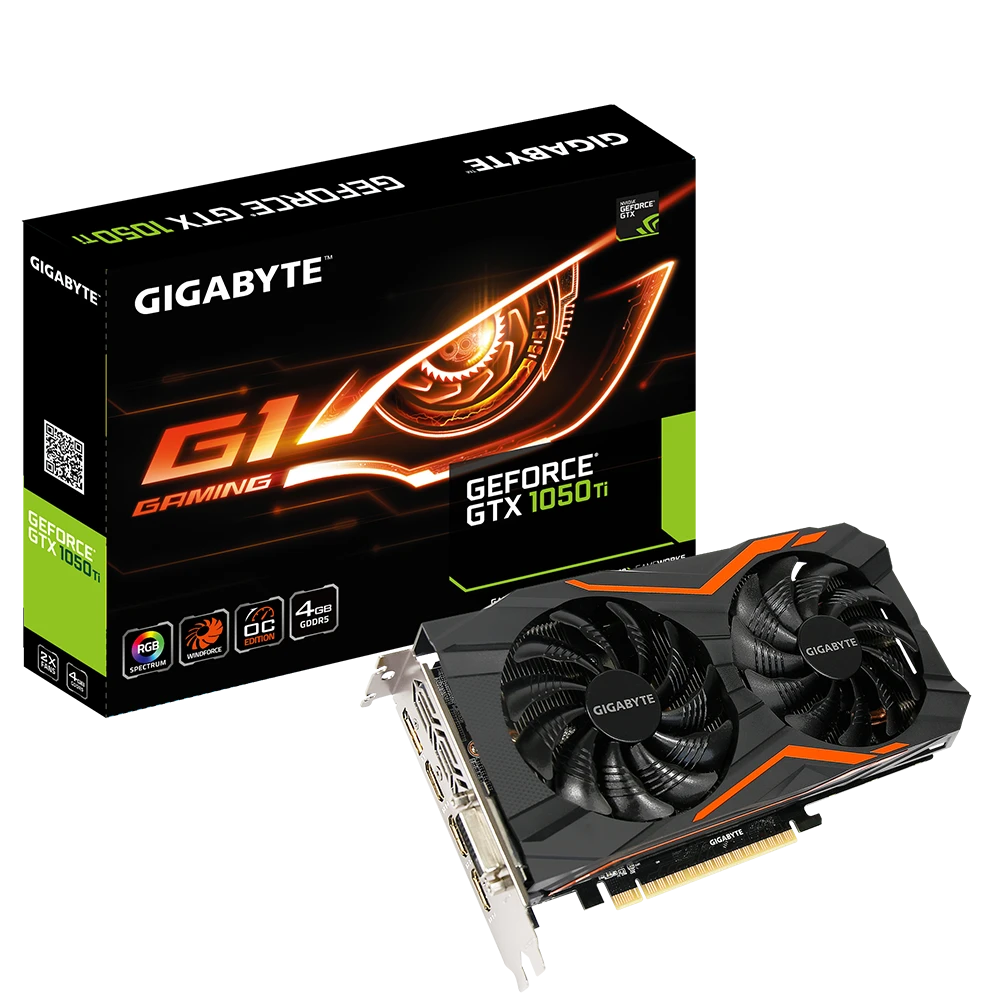 Gigabyte GTX 1050 Ti 4GB Gaming G1 (GV-N105TG1 GAMING-4GD) Відеокарти image 1