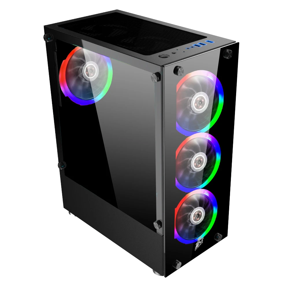Корпус 1stPlayer V2-A-BK-4F1 Black без БЖ Корпуси image 1