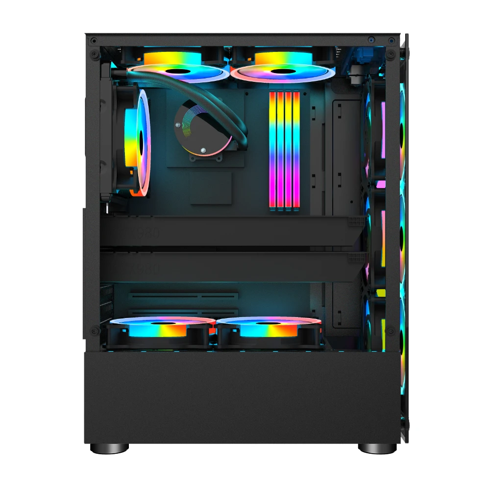 Корпус 1stPlayer V2-A-BK-4F1 Black без БЖ Корпуси image 3