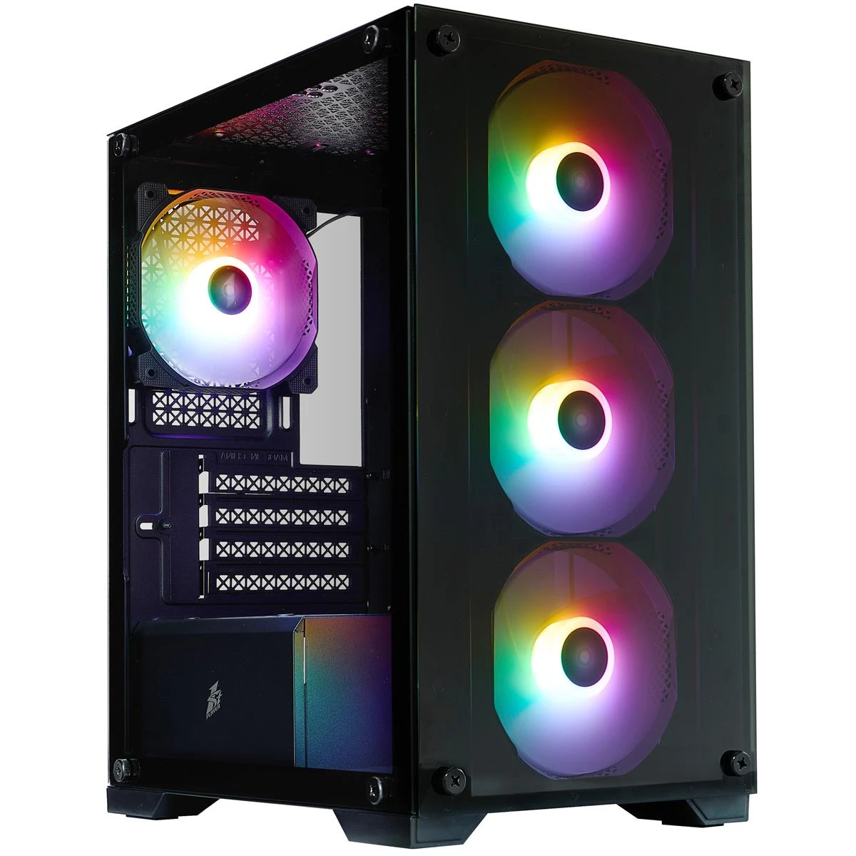 Корпус 1stPlayer X2-M-BK-4F7 Black без БЖ Корпуси image 1