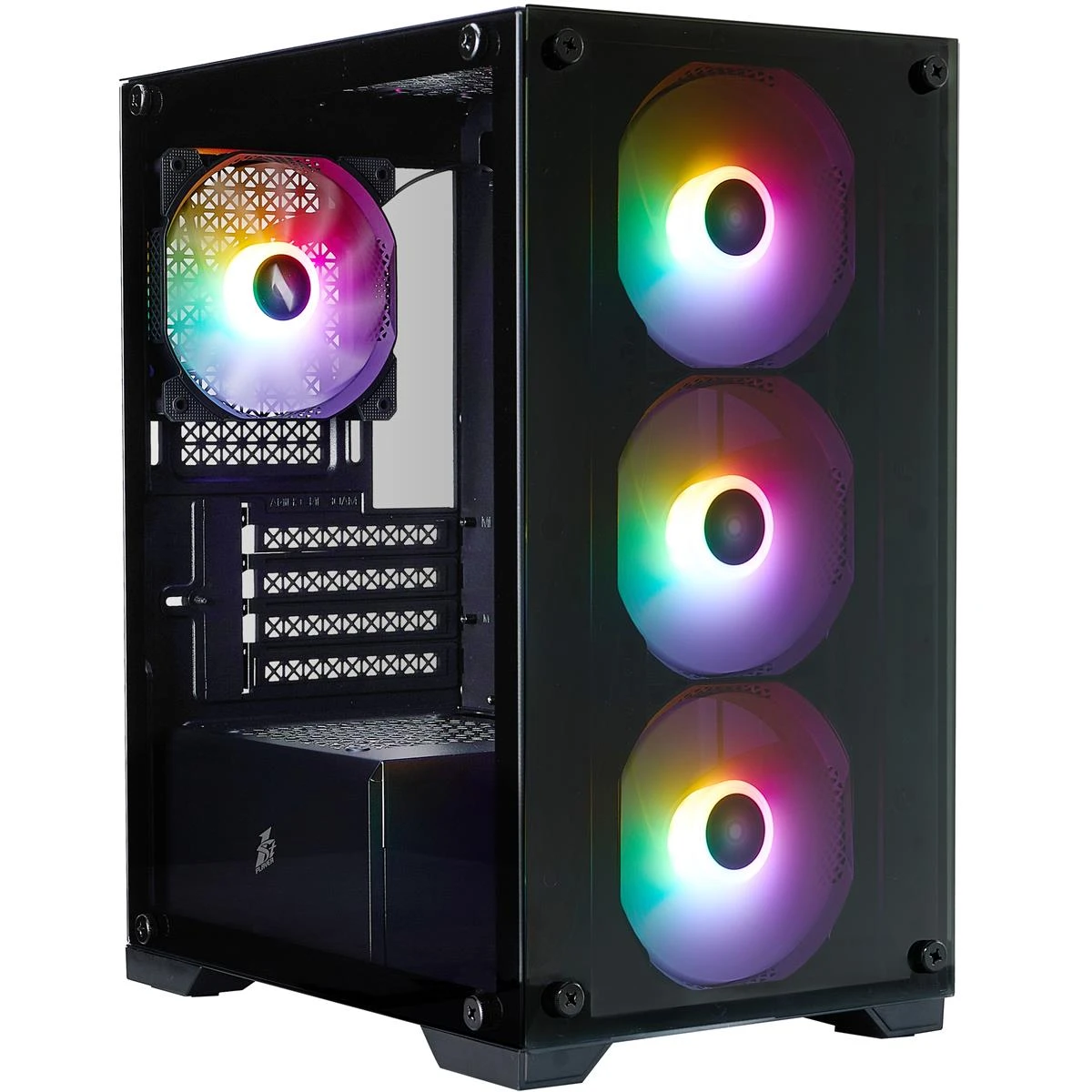 Корпус 1stPlayer X2-M-BK-4F7 Black без БЖ Корпуси image 4