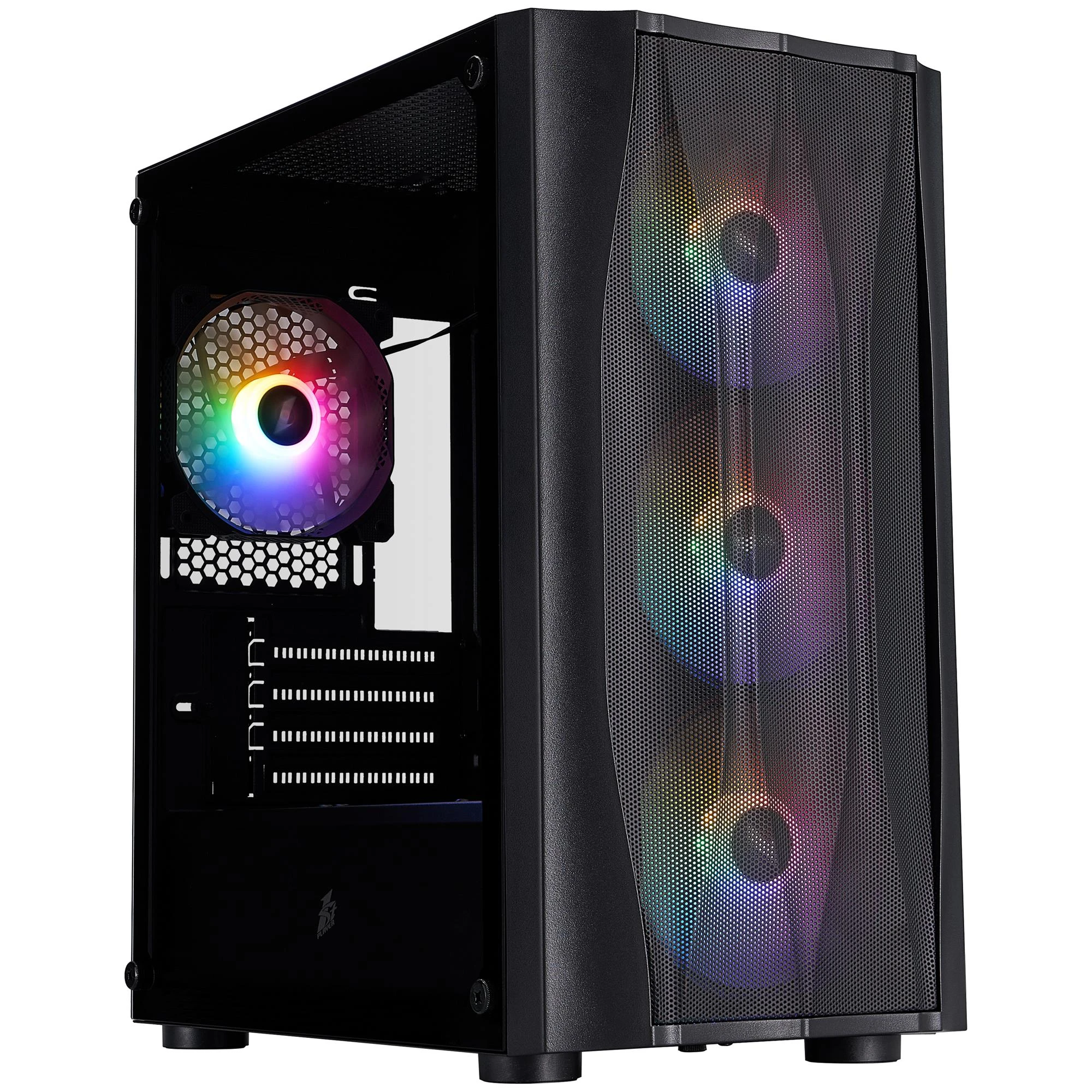 Корпус 1stPlayer X3-M-BK-4F1 Black без БЖ Корпуси image 1