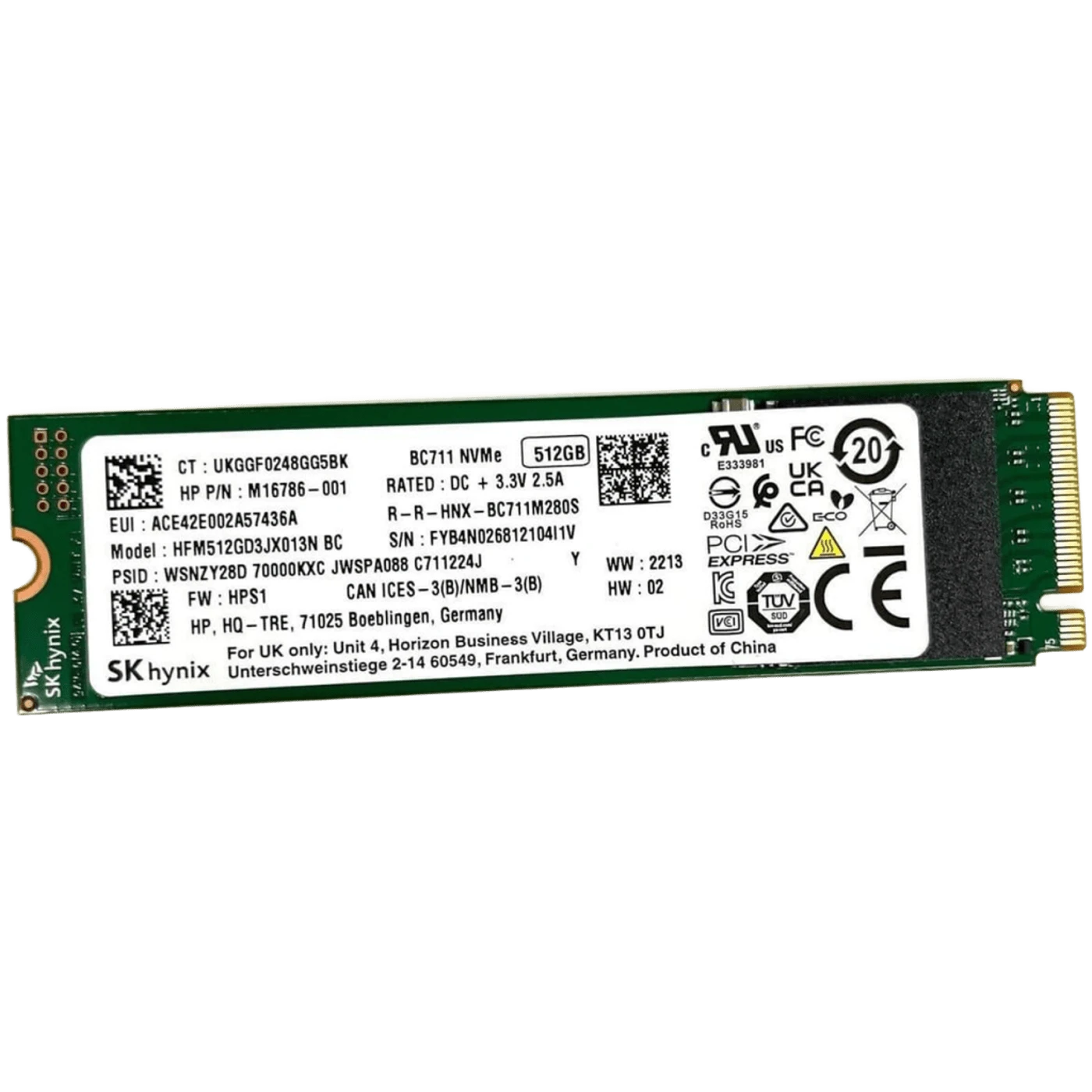 M.2 NVMe 512Gb SKHynix BC711 (HFM512GD3JX013N BC) Накопичувачі image 1