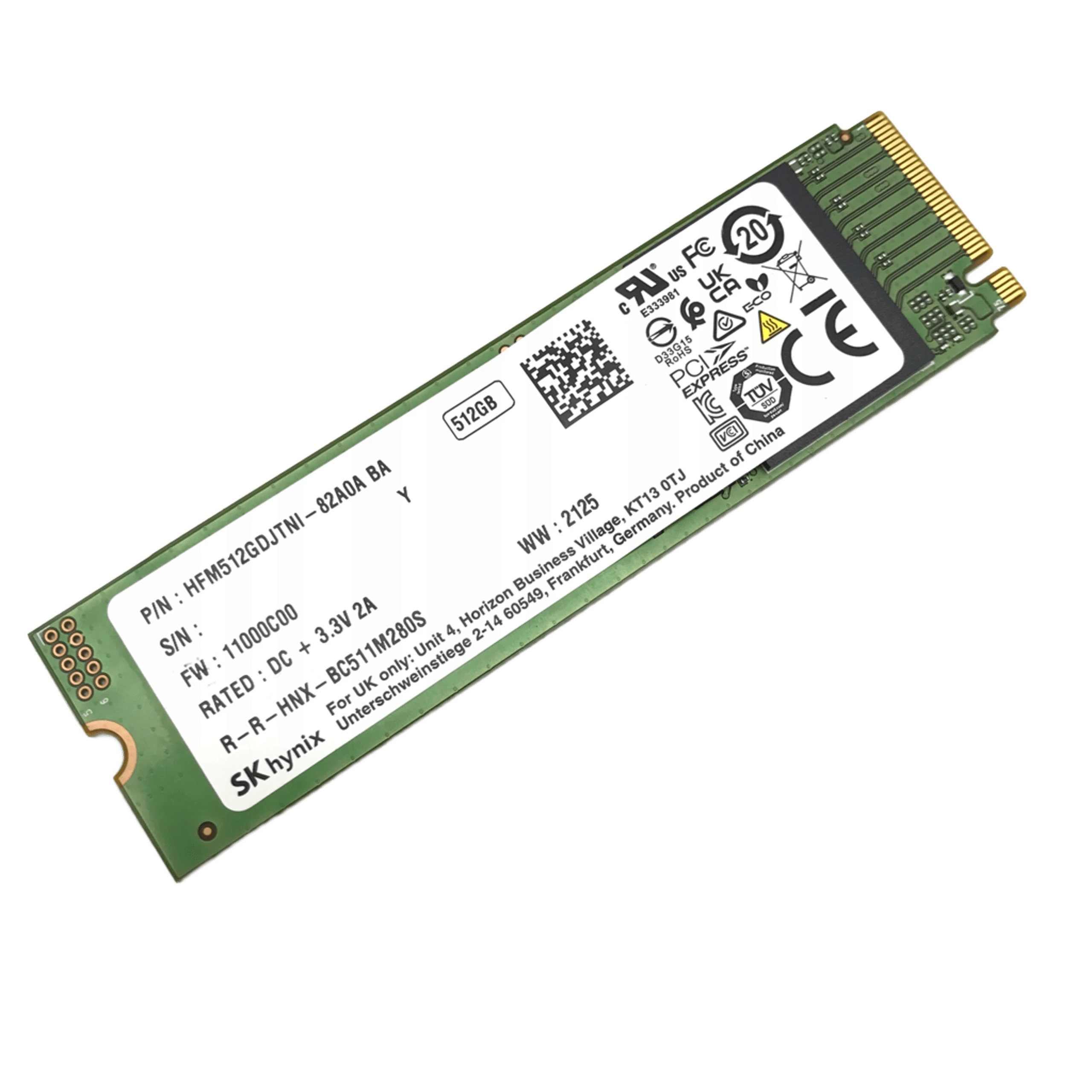 M.2 NVMe 512Gb SK hynix BC511 (HFM512GDJTNI-82A0A) Накопичувачі image 1