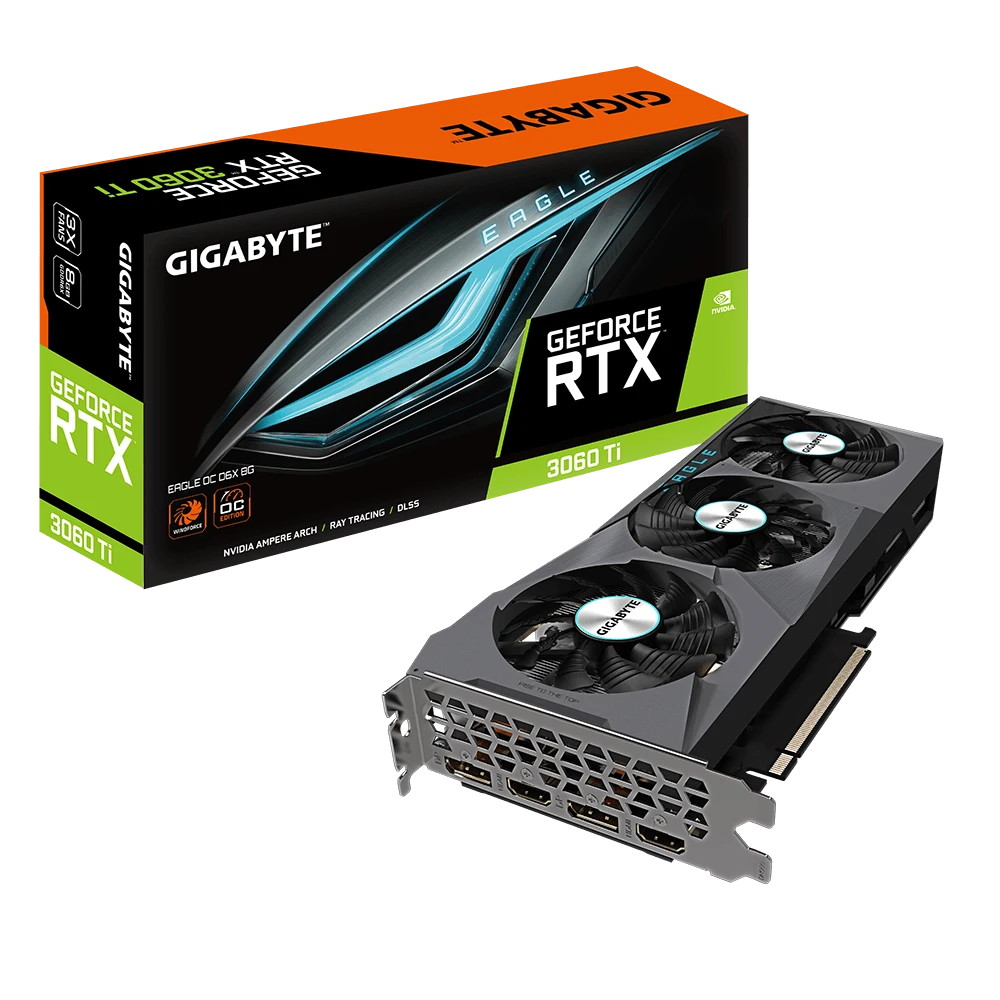 GIGABYTE RTX 3060 Ti 8Gb EAGLE OC D6X (GV-N306TXEAGLE OC-8GD) Відеокарти image 1