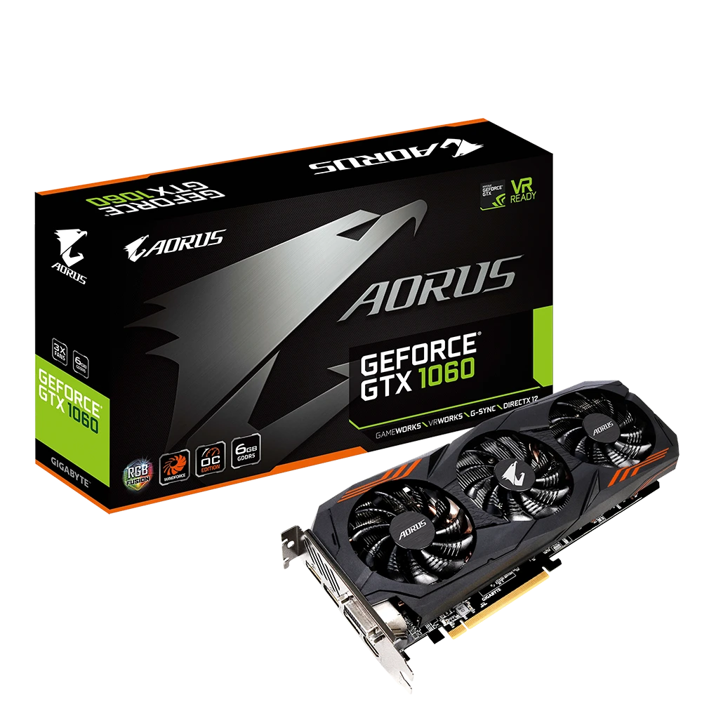Gigabyte GTX 1060 6Gb AORUS (GV-N1060AORUS-6GD) Відеокарти image 1