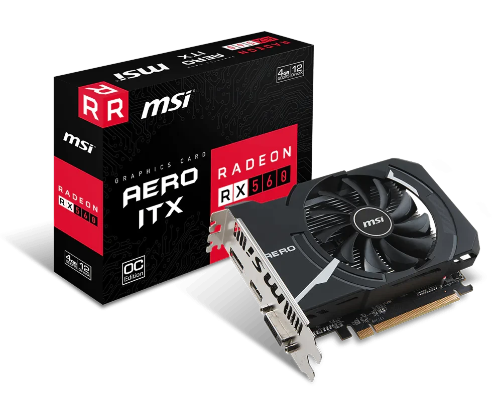 AMD Radeon MSI RX 560 4Gb Aero ITX OC (RX 560 4Gb Aero ITX OC) Відеокарти image 1