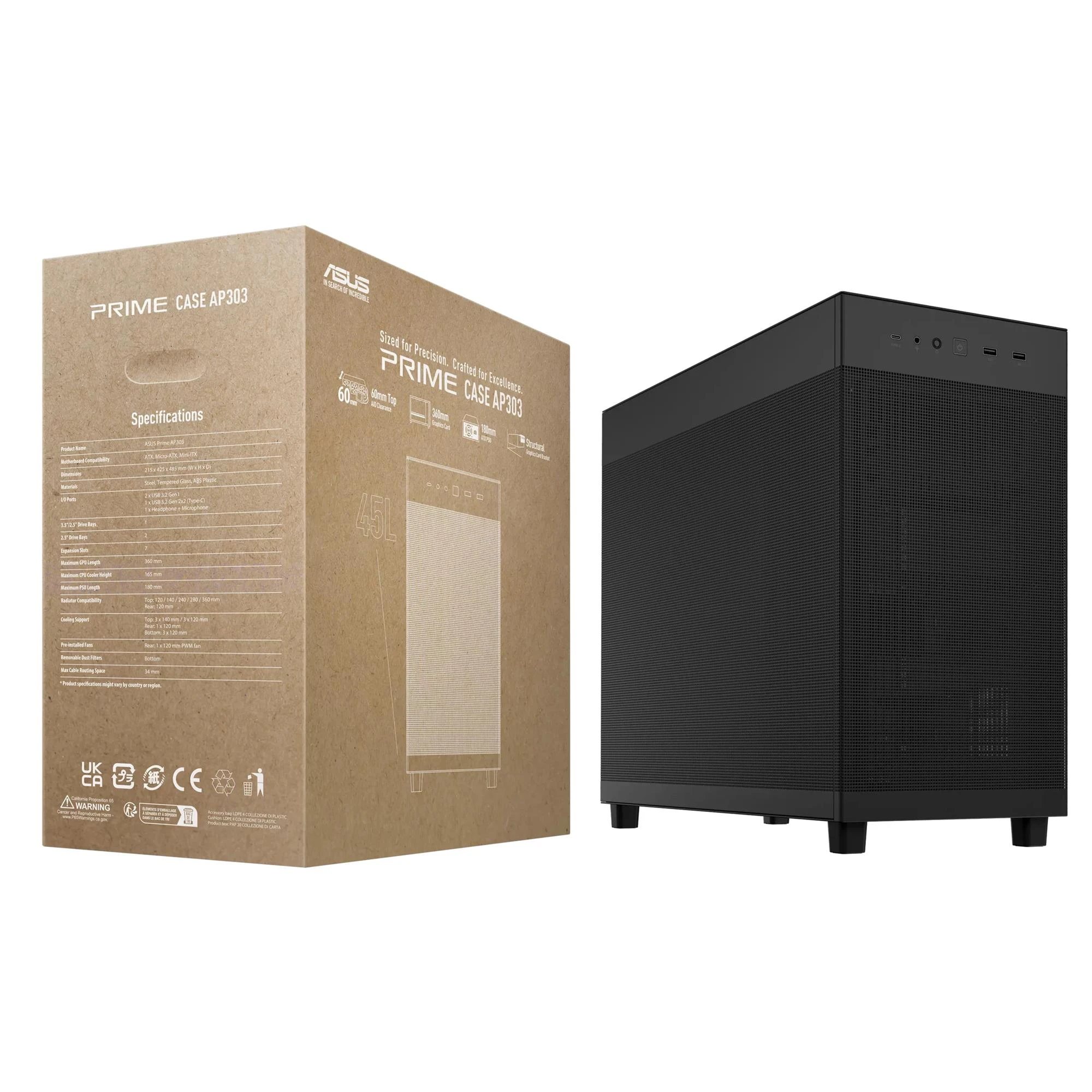 Корпус ASUS AP303 MESH BLACK (90DC00V0-B39000) Корпуси image 4