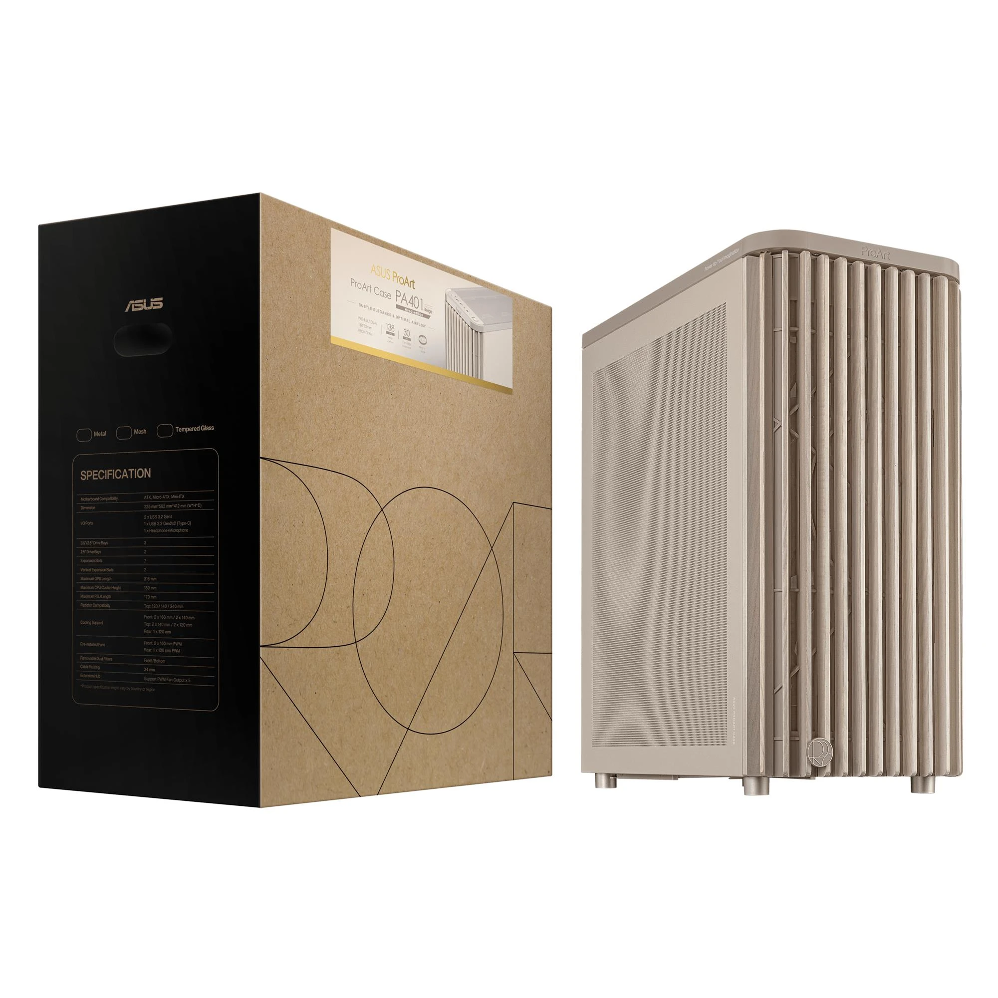 Корпус Asus ProArt PA401 Wood Edition - Mesh Beige (90DC00M7-B39000) Корпуси image 4