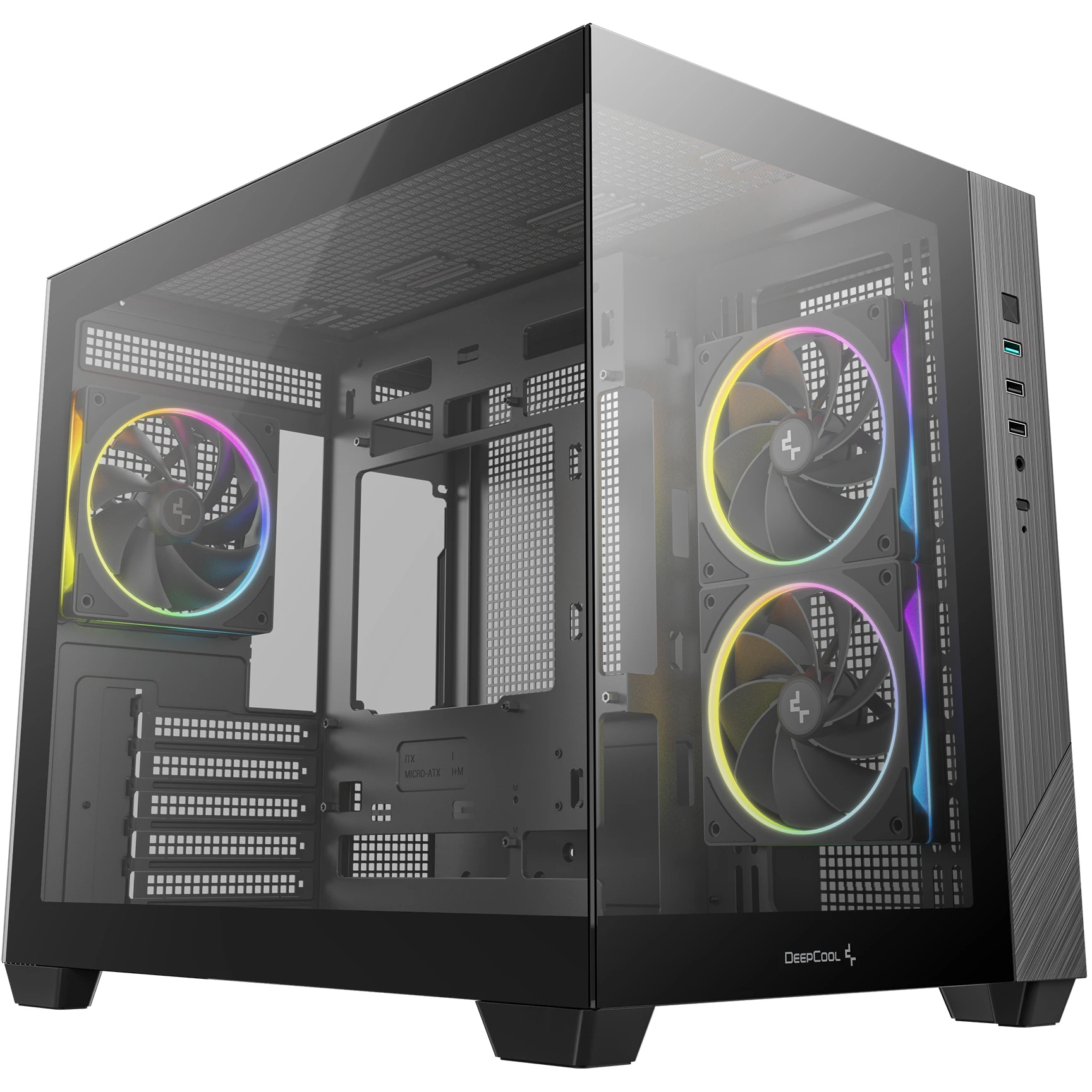 Корпус DeepCool CG330 3F Black (R-CG330-BKNGM3-G) без БЖ Корпуси image 1