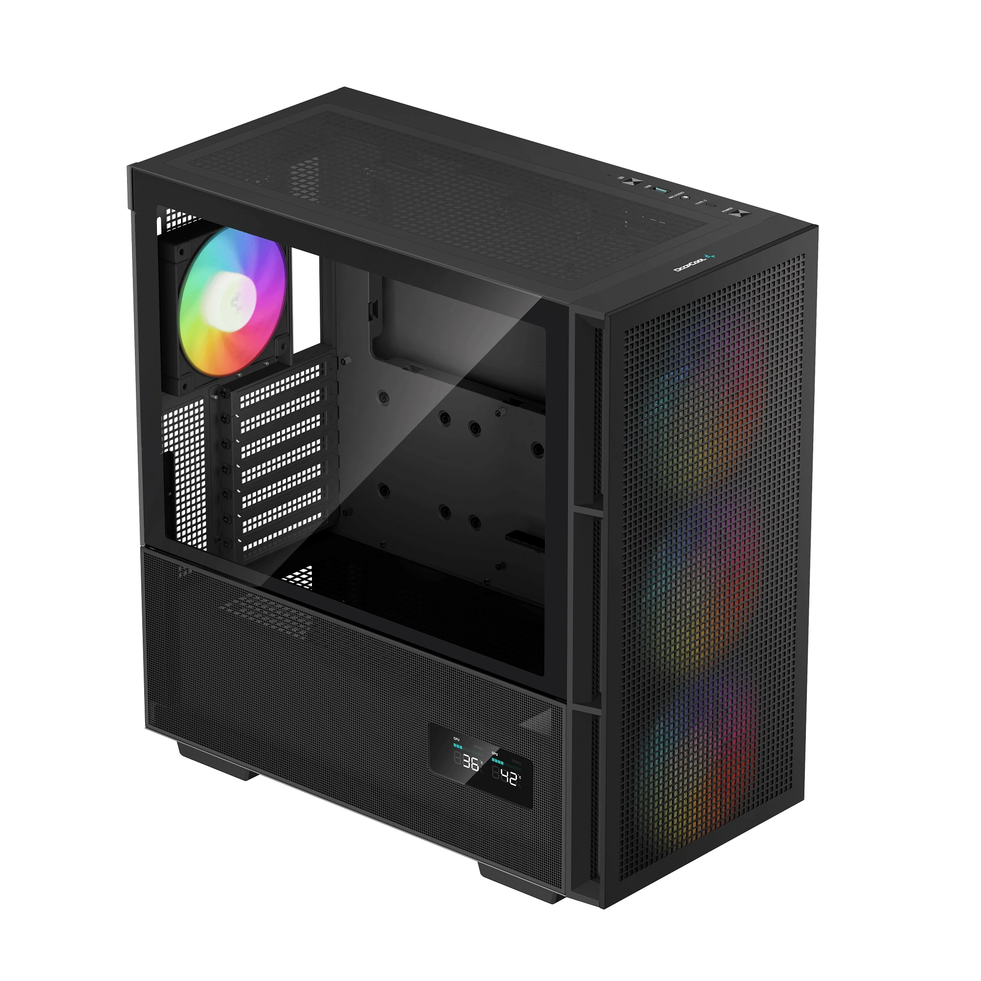 Корпус DeepCool CH560 Digital Tempered Glass без БЖ (R-CH560-BKAPE4D-G-1) Black Корпуси image 1