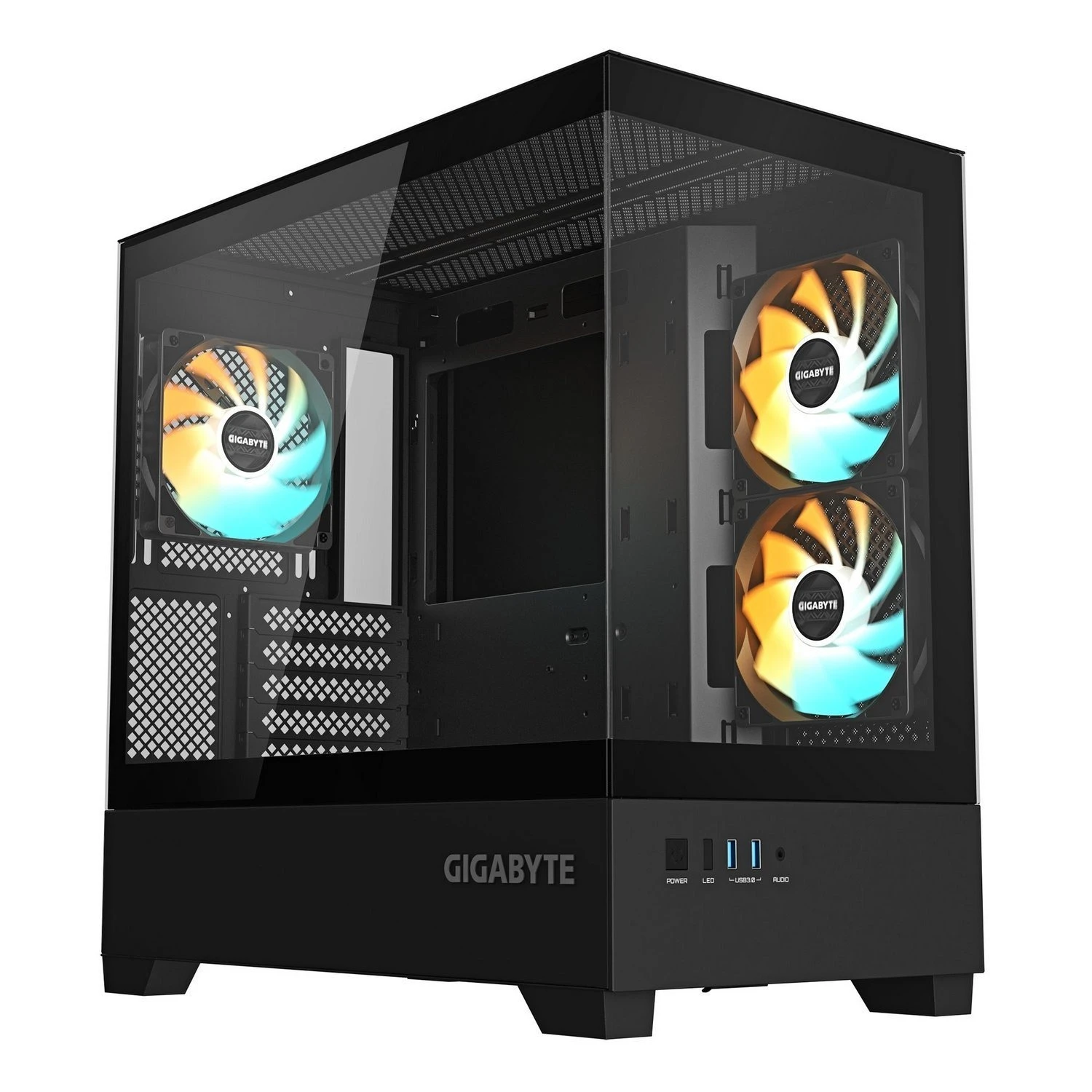 Корпус Gigabyte C201 Panoramic Tempered Glass Black без БЖ (GB-C201P) Корпуси image 4
