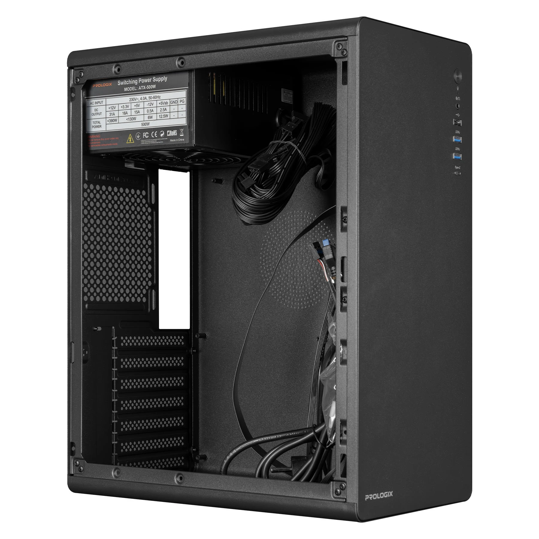 Корпус Prologix E127 500W Black Корпуси image 4