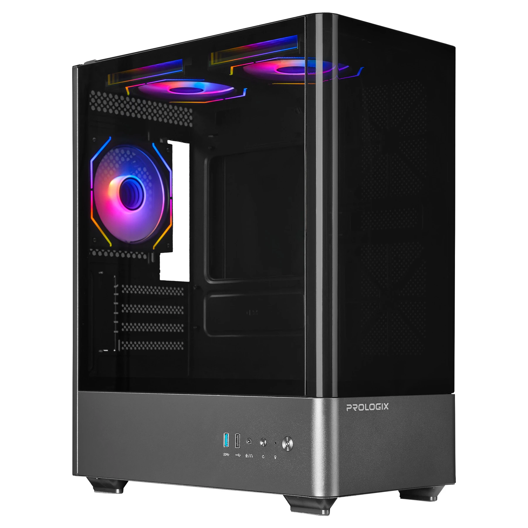 Корпус Prologix Lumi GM-01AB Glass Black Корпуси image 2