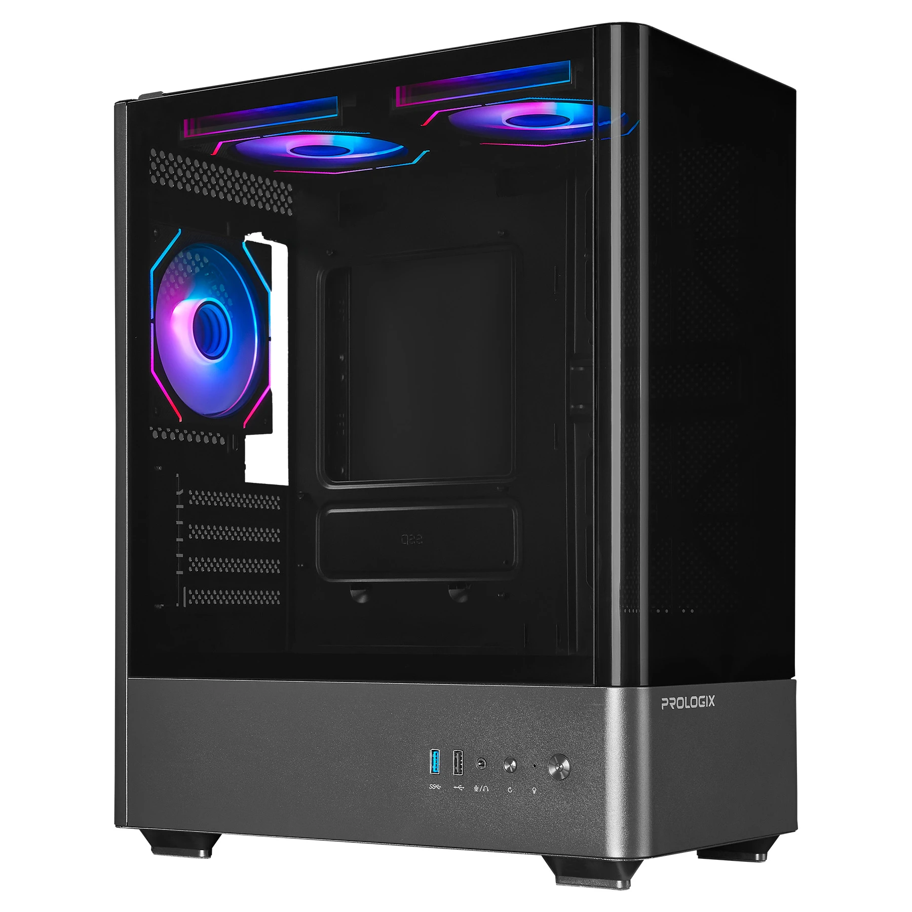 Корпус Prologix Lumi GM-01AB Glass Black Корпуси image 1