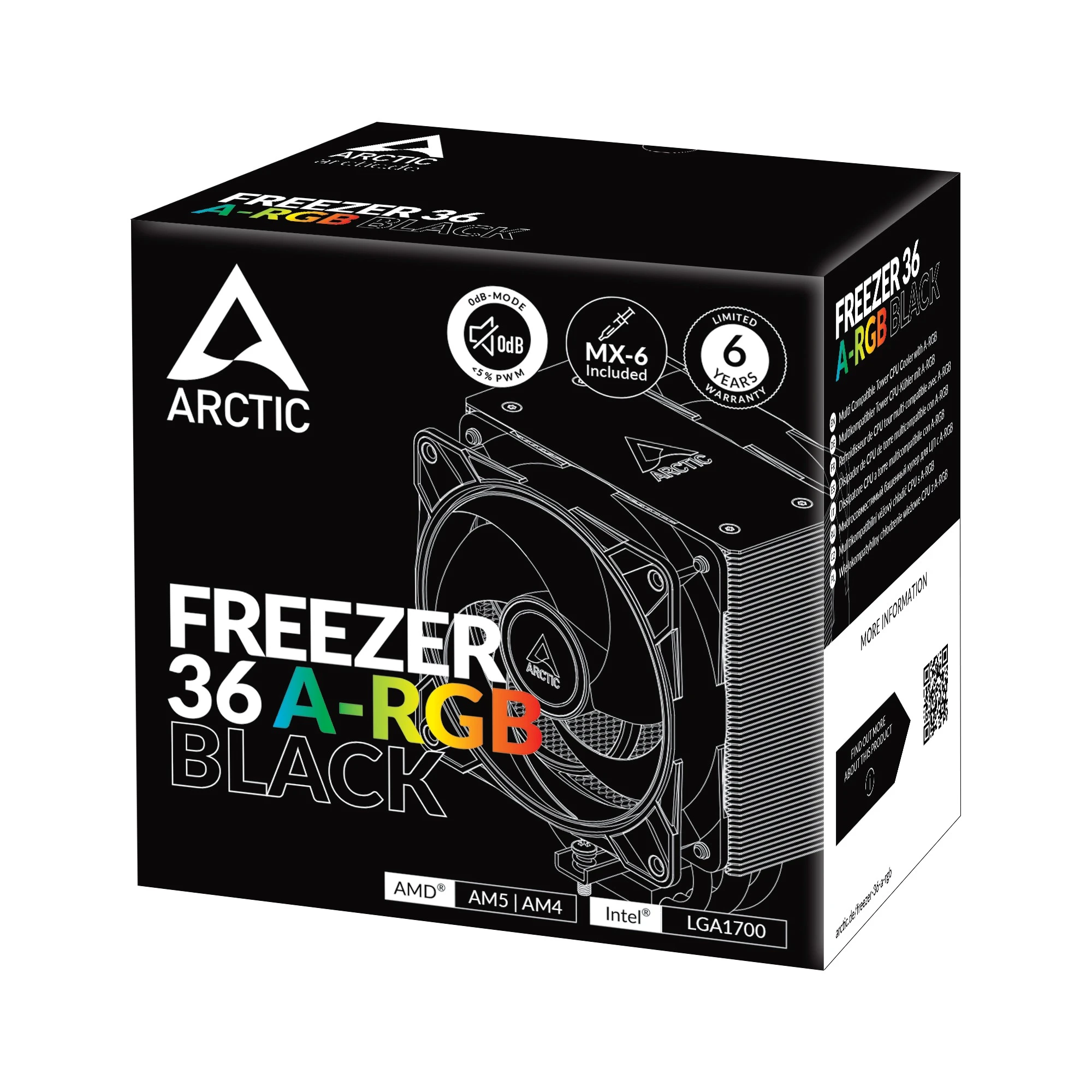 Повітряне охолодження Arctic Freezer 36 A-RGB Black SI (AOCPU00013A) Охолодження image 4