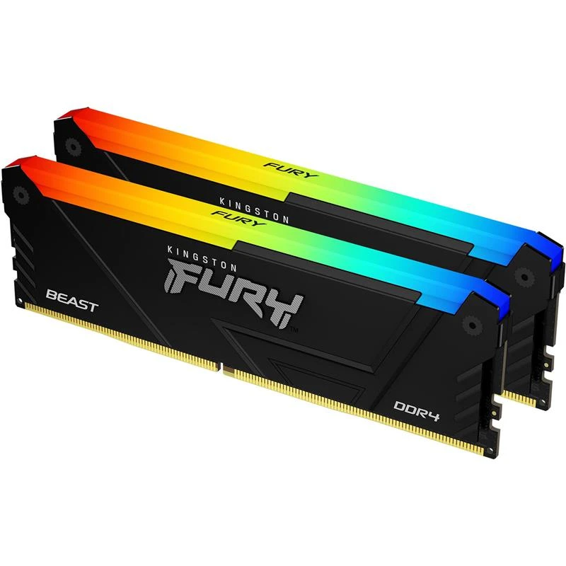 DDR4 16GB (2x8) 3200MHz Kingston Fury Beast RGB (KF432C16BB2AK2/16WP) Оперативна пам'ять image 1