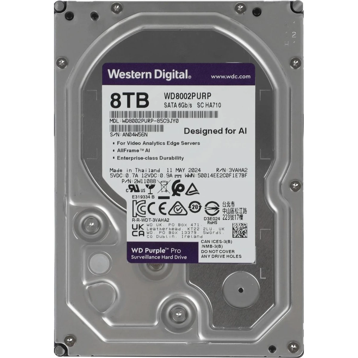 HDD 3.5 8TB WD Purple Pro (WD8002PURP) Накопичувачі image 2