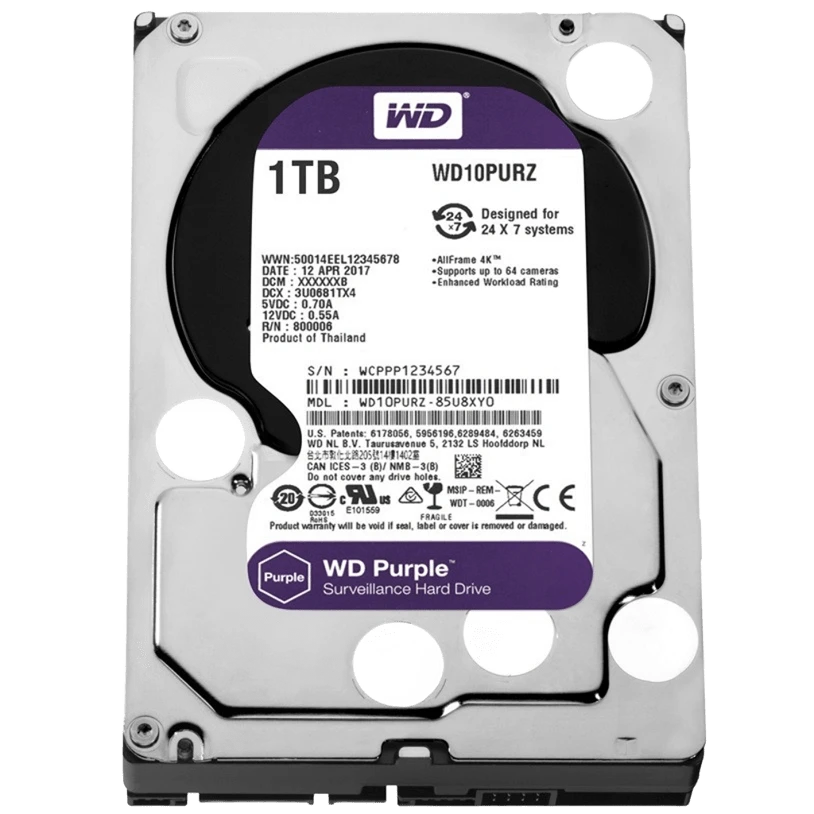HDD 3.5 1TB WD Purple (WD10PURZ) Накопичувачі image 4