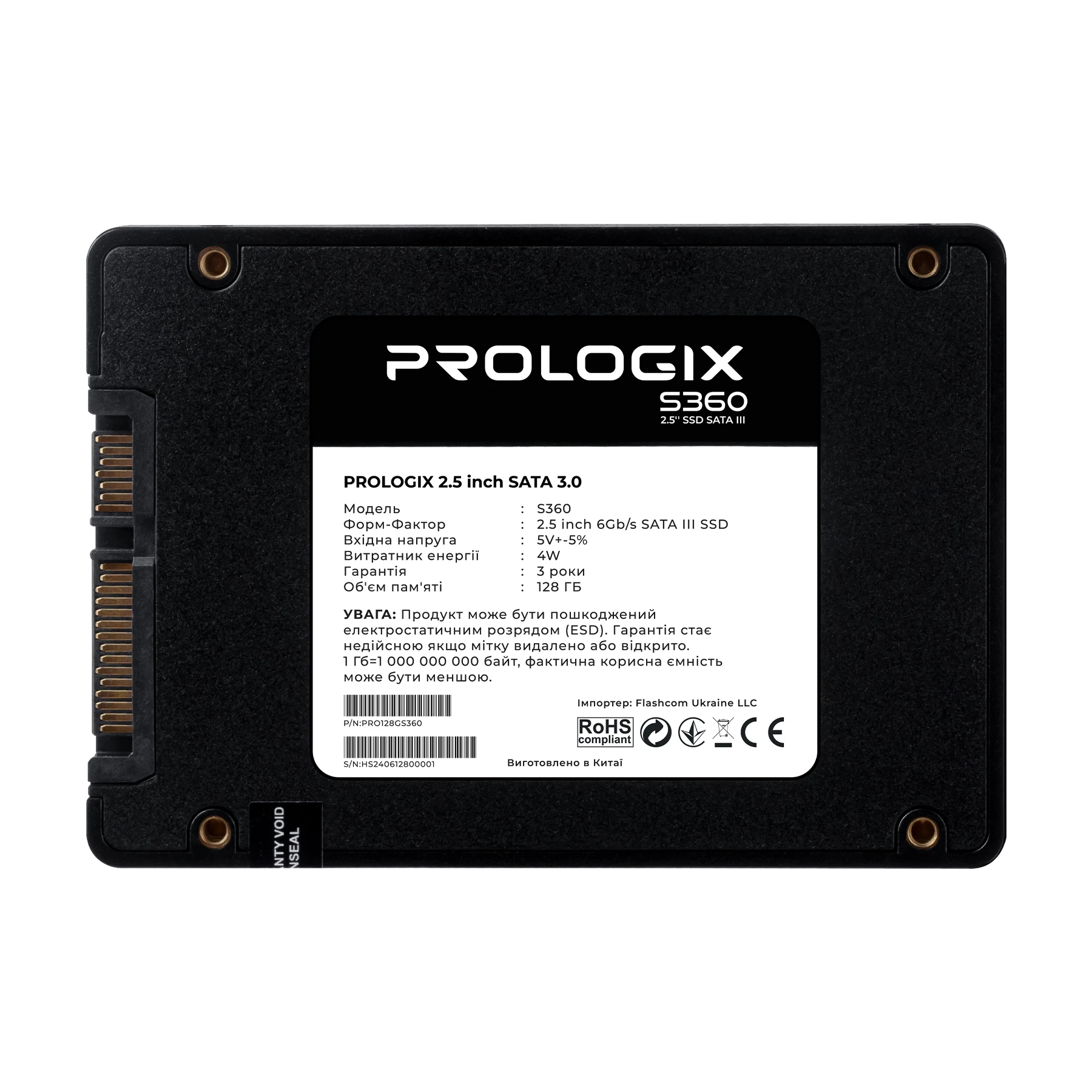 SSD 2.5 128GB Prologix S360 (PRO128GS360) Накопичувачі image 1