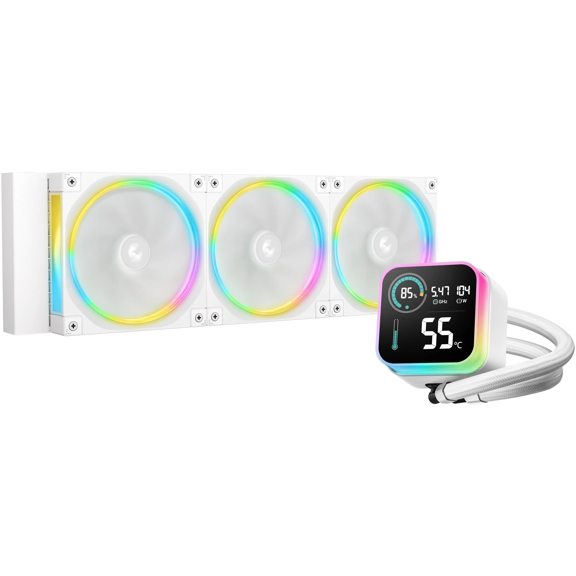 Водяне охолодження DeepCool LQ360 Ultra ARGB WH (R-LQ360-WHASMC-G-1) Охолодження image 1