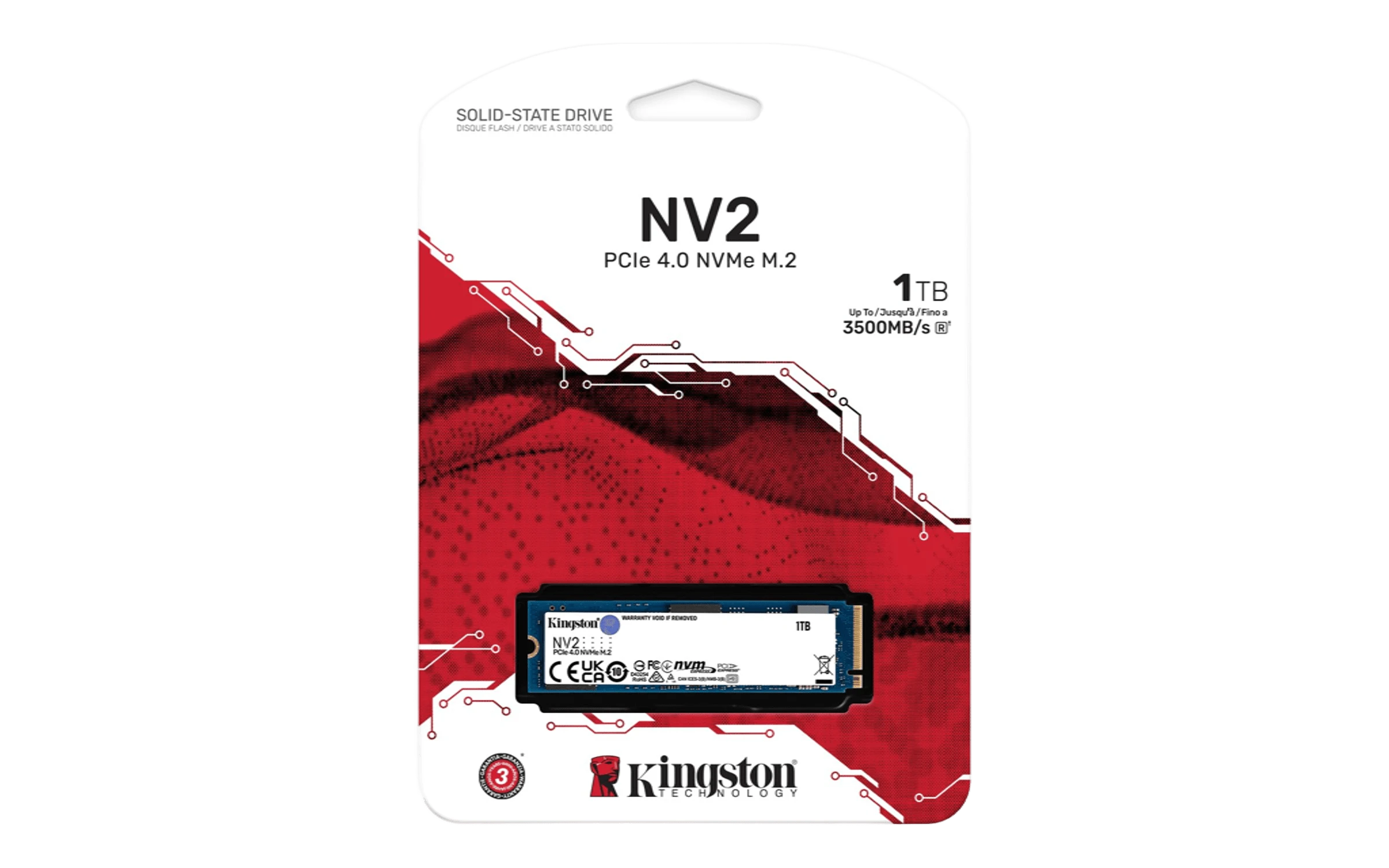 M.2 NVMe 1TB Kingston NV2 (SNV2S/1000G) Накопичувачі image 1