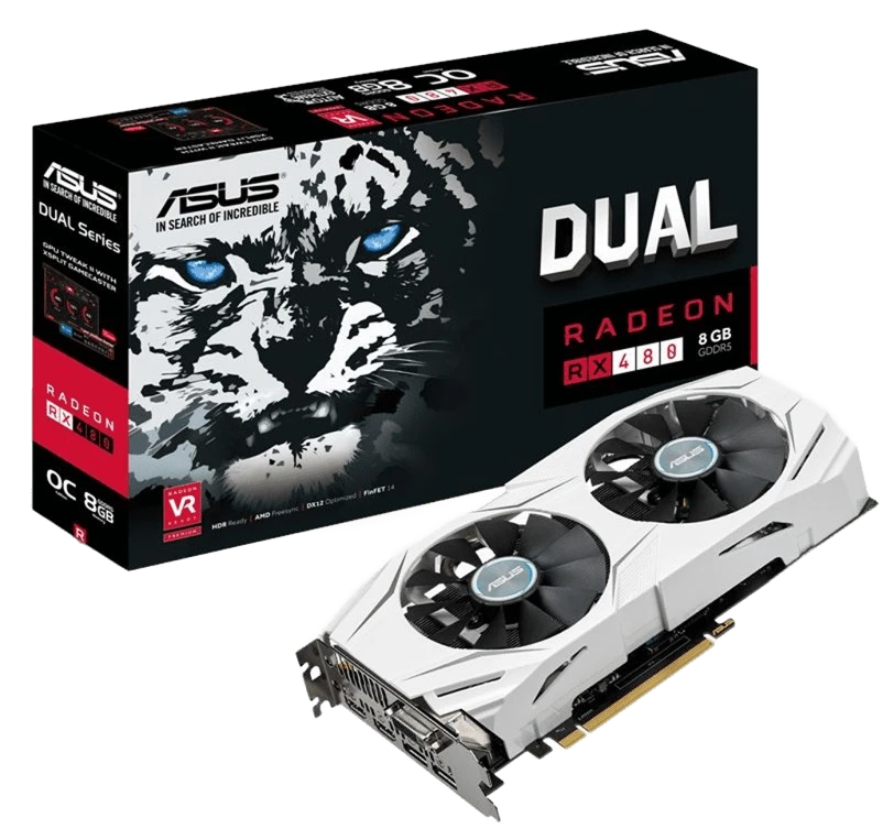 AMD Radeon Asus RX 480 8Gb DUAL (DUAL-RX480-O8G) Відеокарти image 1