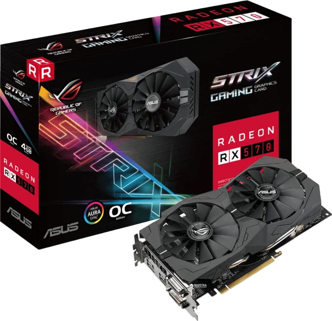 AMD Radeon Asus RX 570 4Gb ROG Strix OC (ROG-STRIX-RX570-O4G-GAMING) Відеокарти image 1
