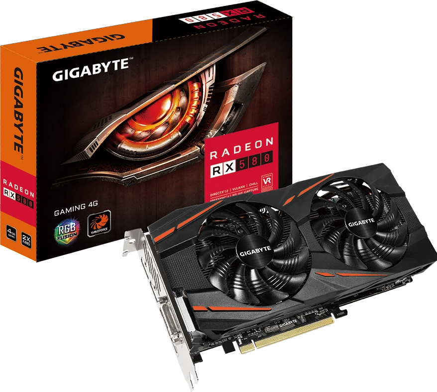 AMD Radeon Gigabyte RX 580 4Gb Gaming (GV-RX580GAMING-4GD) Відеокарти image 1