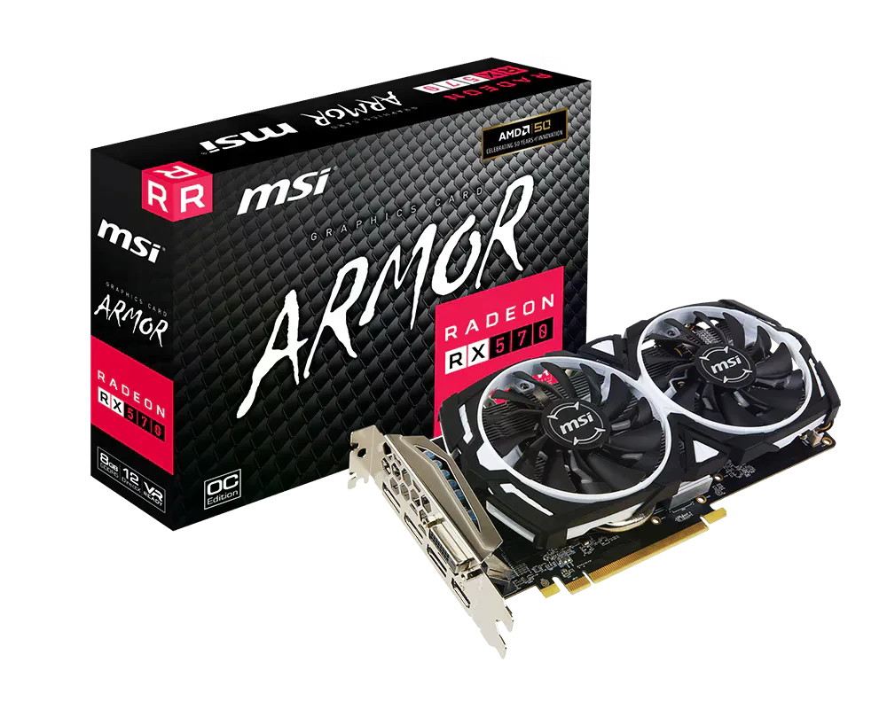 AMD Radeon MSI RX 570 8Gb Armor OC (Radeon RX 570 ARMOR 8G OC) Відеокарти image 1