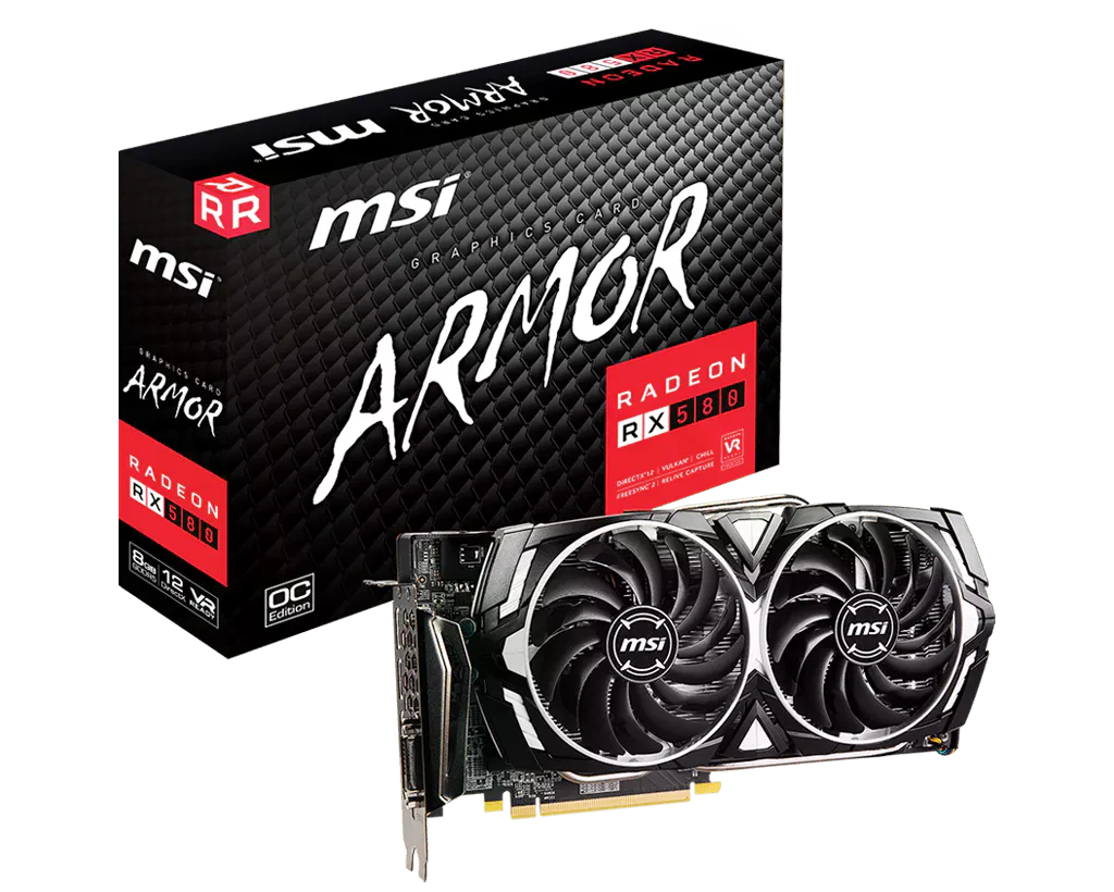 AMD Radeon MSI RX 580 8Gb ARMOR OC (Radeon RX 580 ARMOR 8G OC) Відеокарти image 1