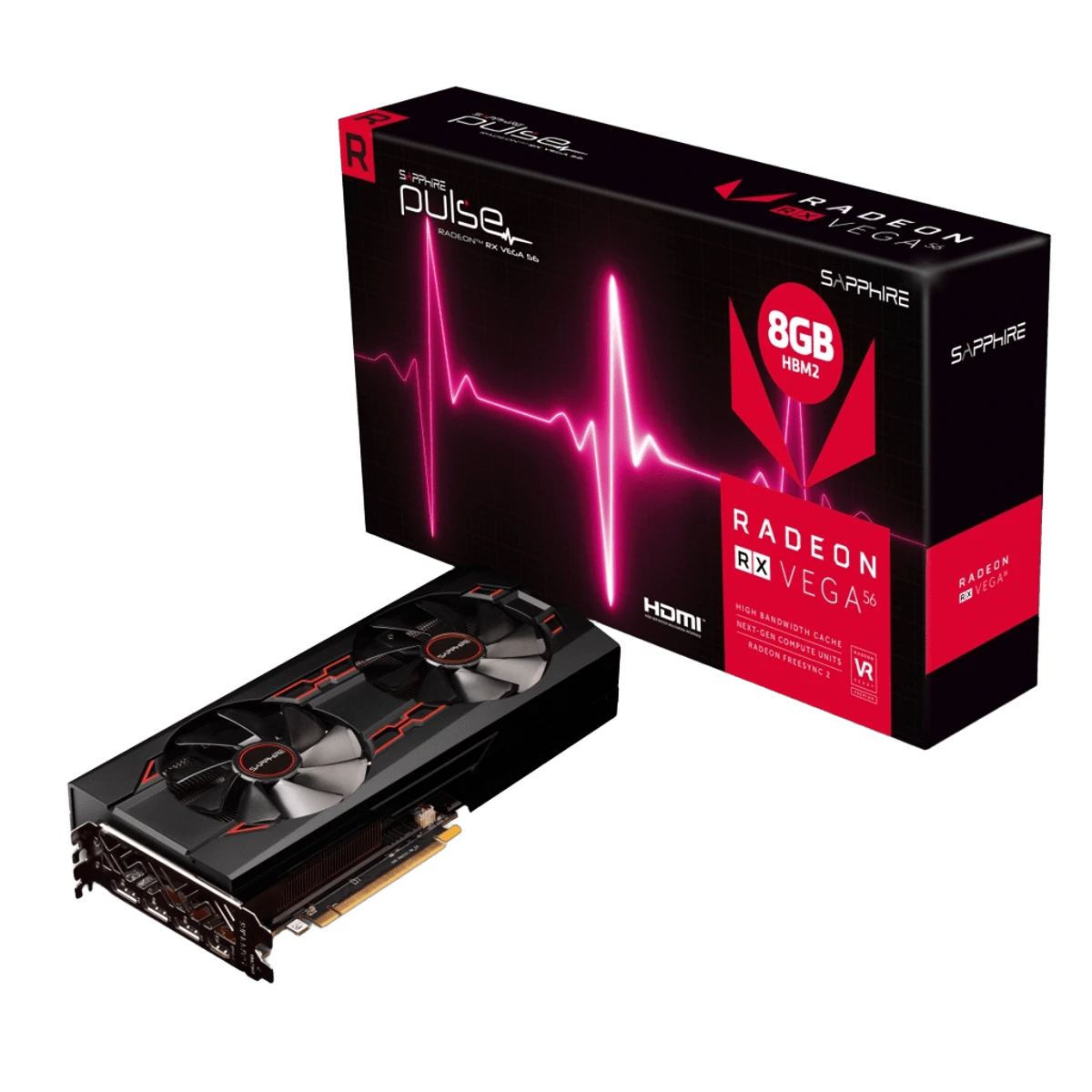AMD Radeon Sapphire RX Vega 56 8G HBM2 PULSE (11276-02) Відеокарти image 1