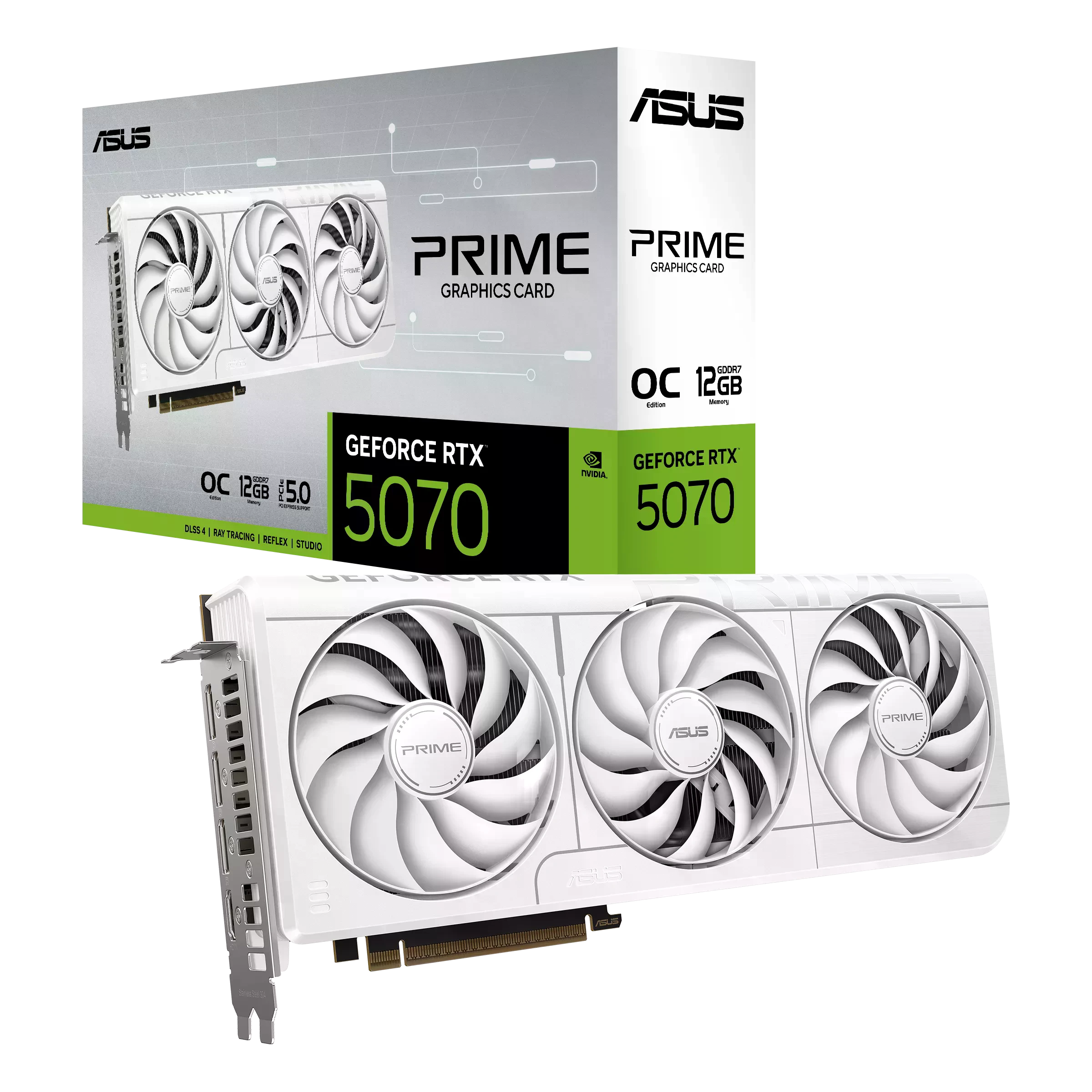 Asus RTX 5070 12GB PRIME OC WHITE (PRIME-RTX5070-O12G-WHITE) Відеокарти image 1