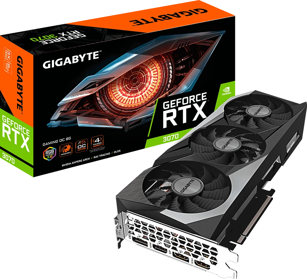 Gigabyte RTX 3070 8Gb Gaming OC (GV-N3070GAMING OC-8GD) Відеокарти image 1
