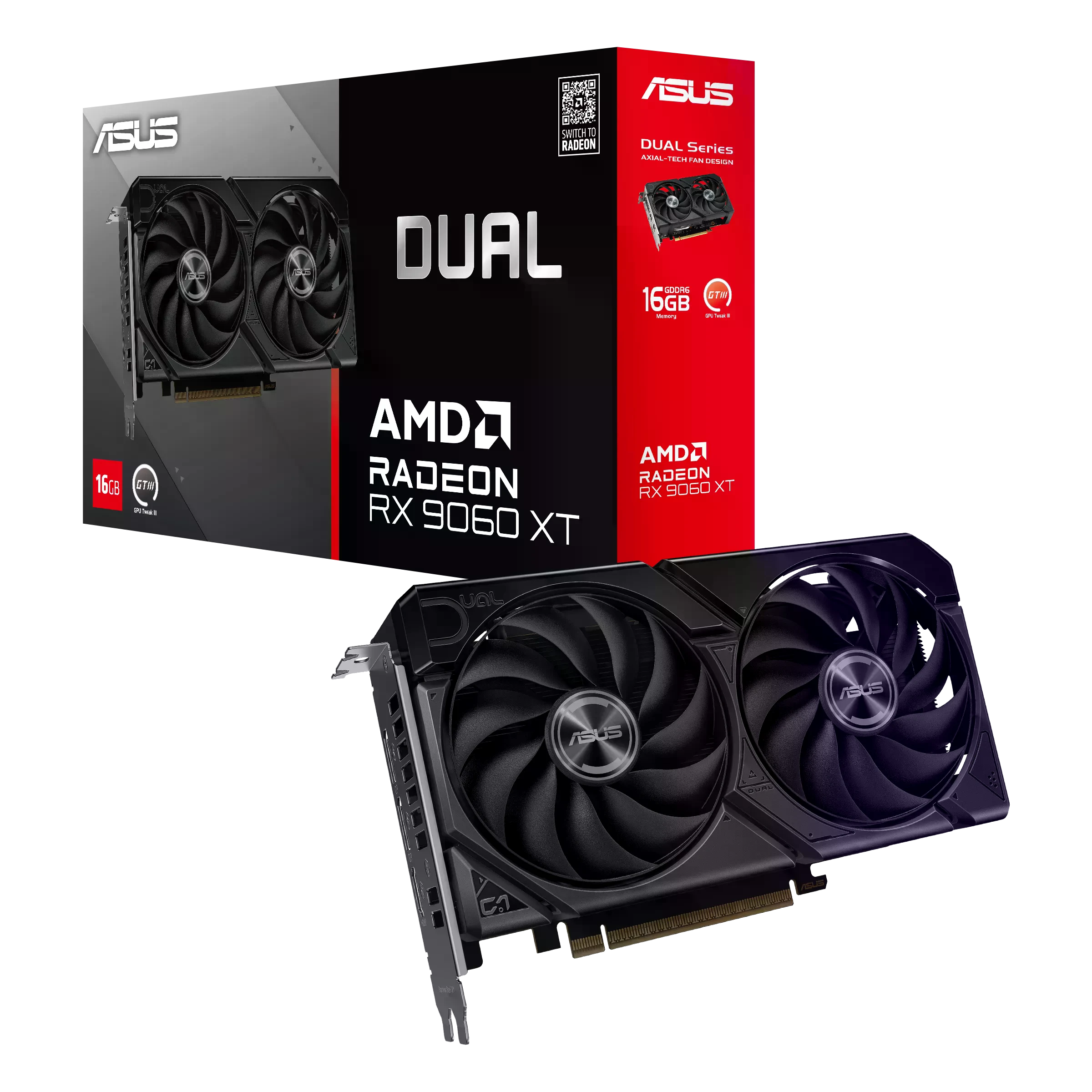 AMD Radeon Asus RX 9060 XT 16GB DUAL (DUAL-RX9060XT-16G) Відеокарти image 1