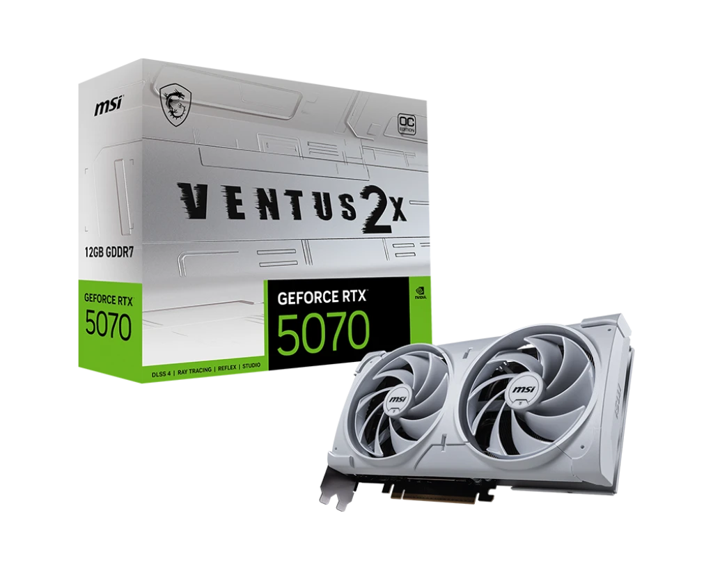 MSI RTX 5070 12G VENTUS 2X OC WHITE (G5070-12V2CW) Відеокарти image 1