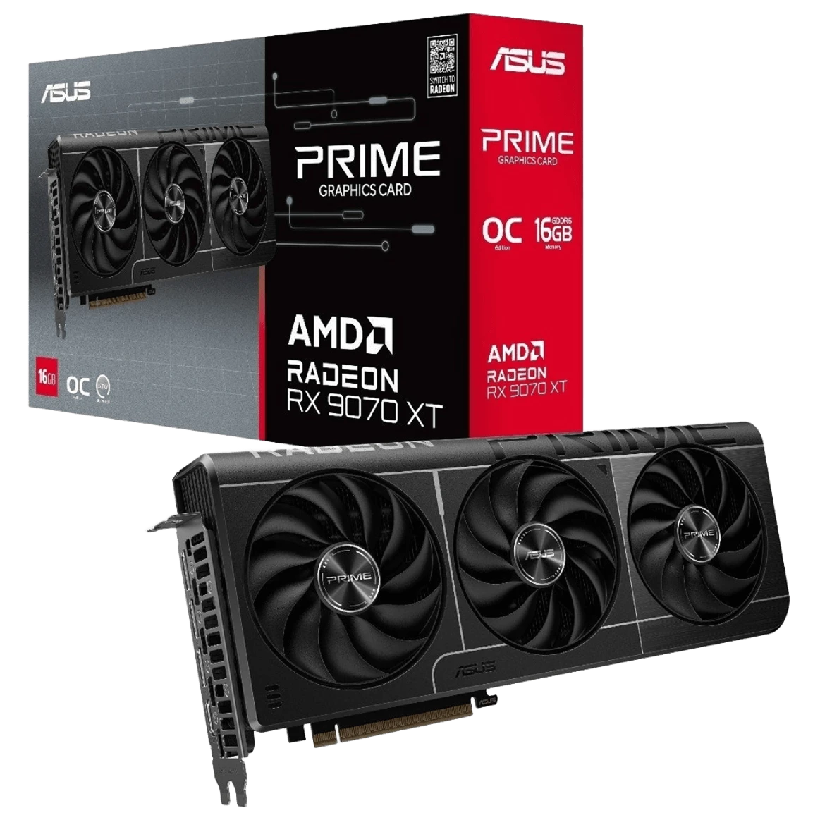AMD Radeon Asus RX 9070 XT 16GB PRIME OC Edition (PRIME-RX9070XT-O16G) Відеокарти image 1
