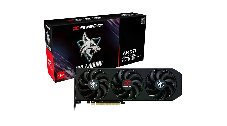AMD Radeon PowerColor RX 9060 XT 16GB Hellhound (RX9060XT 16G-L/OC) Відеокарти image 1