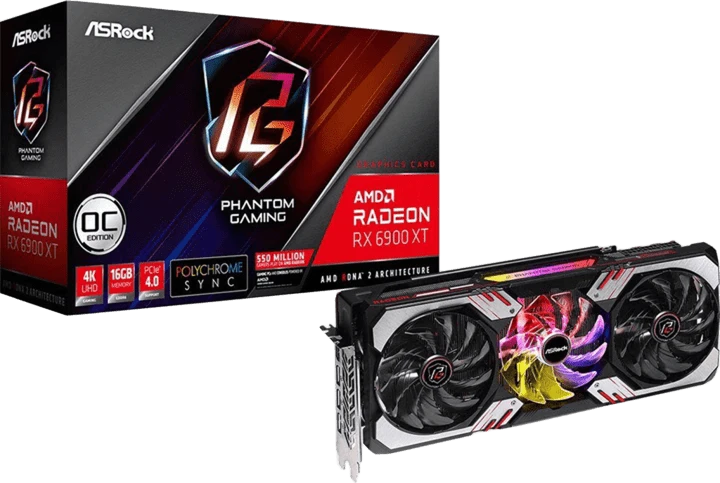 AMD Radeon AsRock RX 6900 XT 16Gb Phantom Gaming D OC (RX6900XT PGD 16GO) Відеокарти image 1
