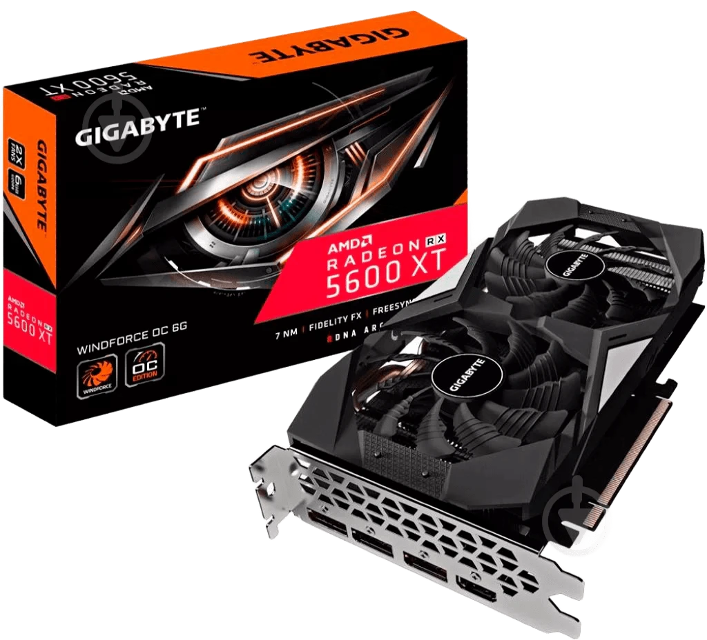 AMD Radeon Gigabyte RX 5600 XT 6Gb (GV-56XTWF2OC-6GB) Відеокарти image 1