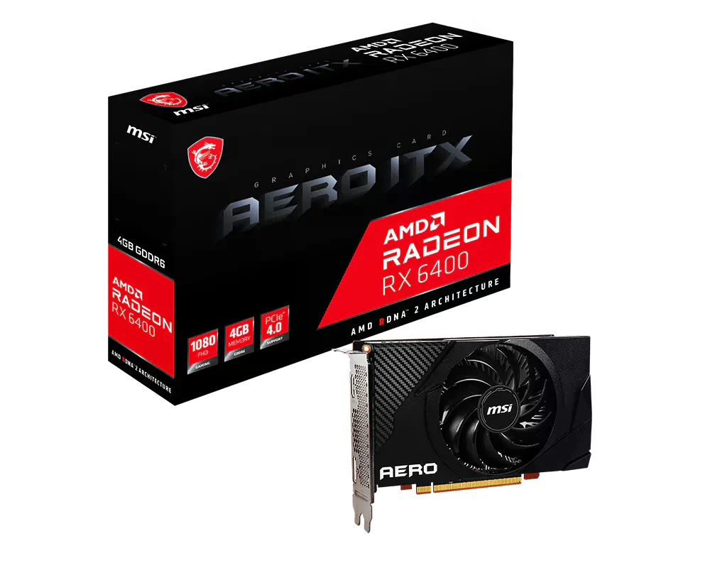 AMD Radeon MSI RX 6400 AERO ITX 4G (6400 AERO ITX 4G) Відеокарти image 1