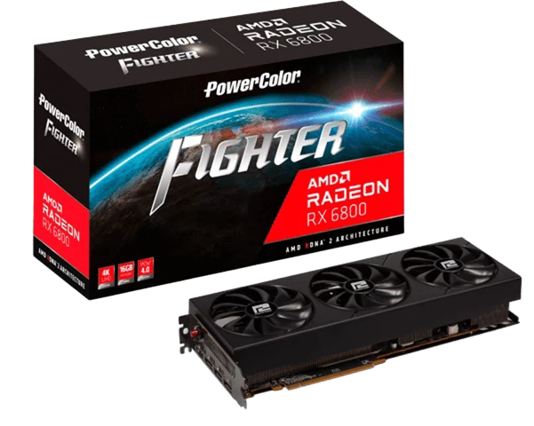 AMD Radeon PowerColor RX 6800 16GB Fighter (AXRX 6800 16GBD6-3DH/OC) Відеокарти image 2