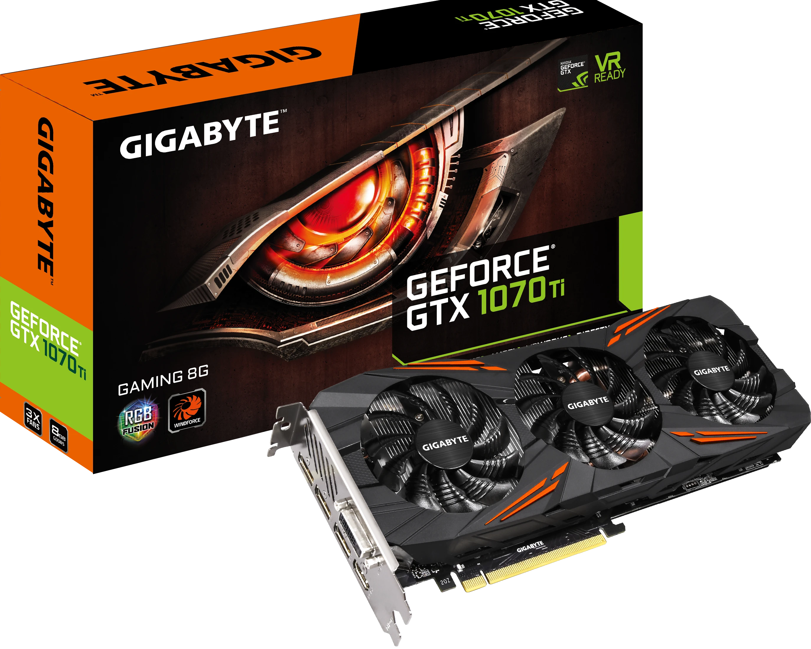 Gigabyte GTX 1070 TI 8GB Gaming (GV-N107TGAMING-8GD) Відеокарти image 1