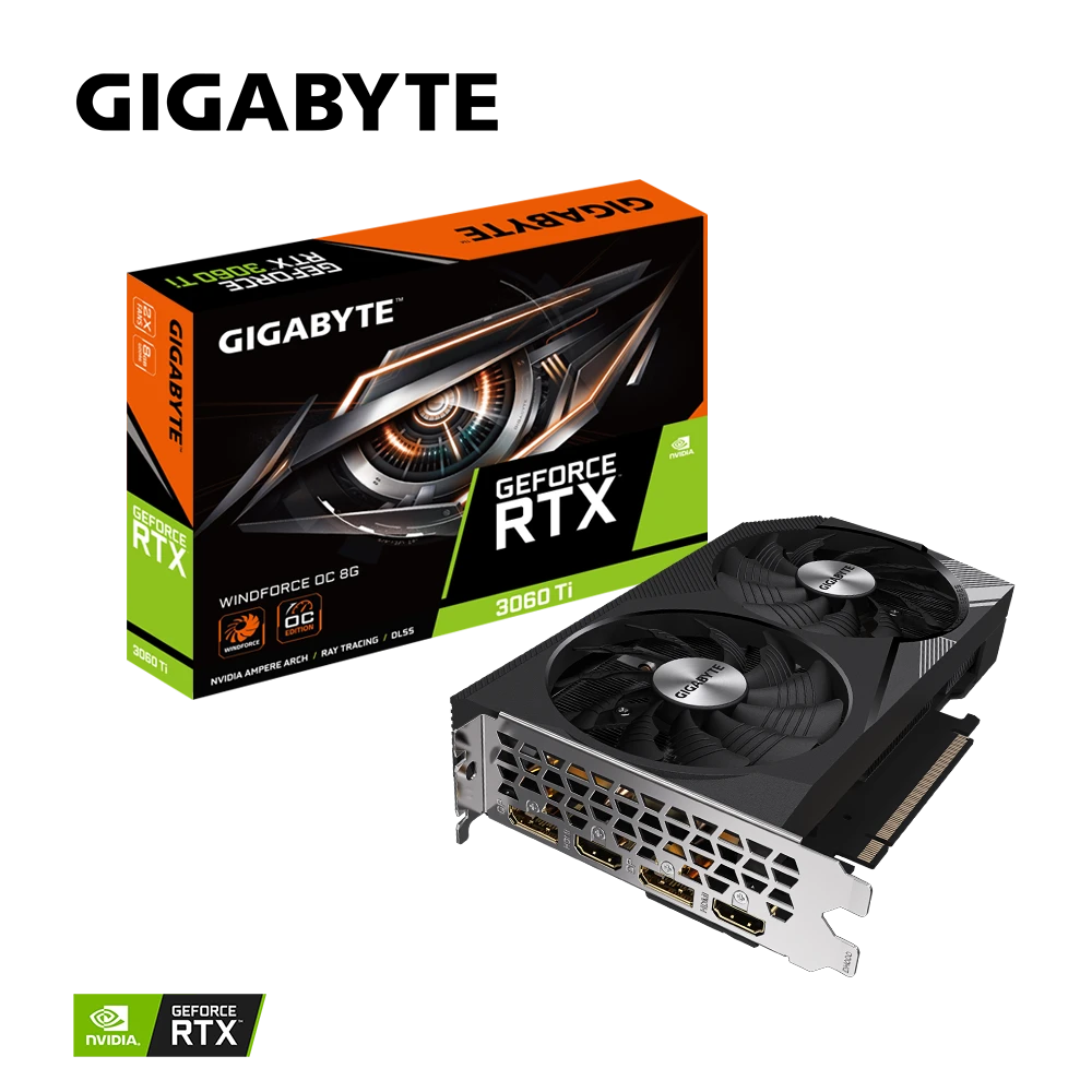 Gigabyte RTX 3060 Ti 8Gb WINDFORCE OC (GV-N306TWF2OC-8GD) Відеокарти image 1