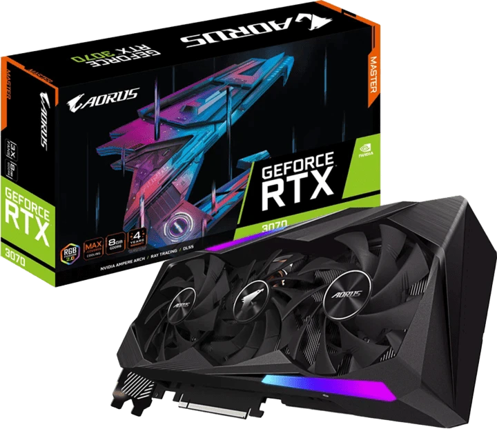 Gigabyte RTX 3070 8Gb Aorus Master (GV-N3070AORUS M-8GD) Відеокарти image 1