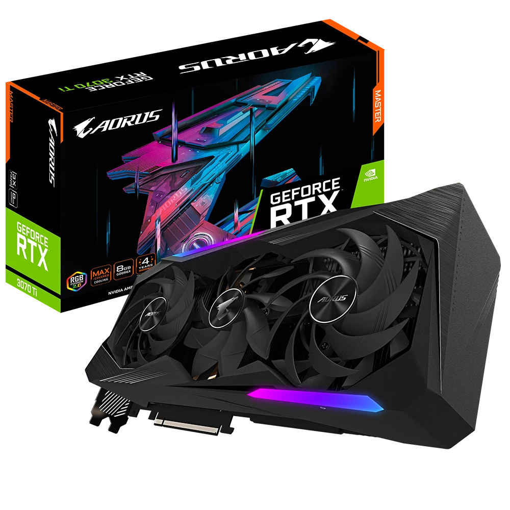 Gigabyte RTX 3070 Ti 8GB Aorus Master (GV-N307TAORUS M-8GD) Відеокарти image 1