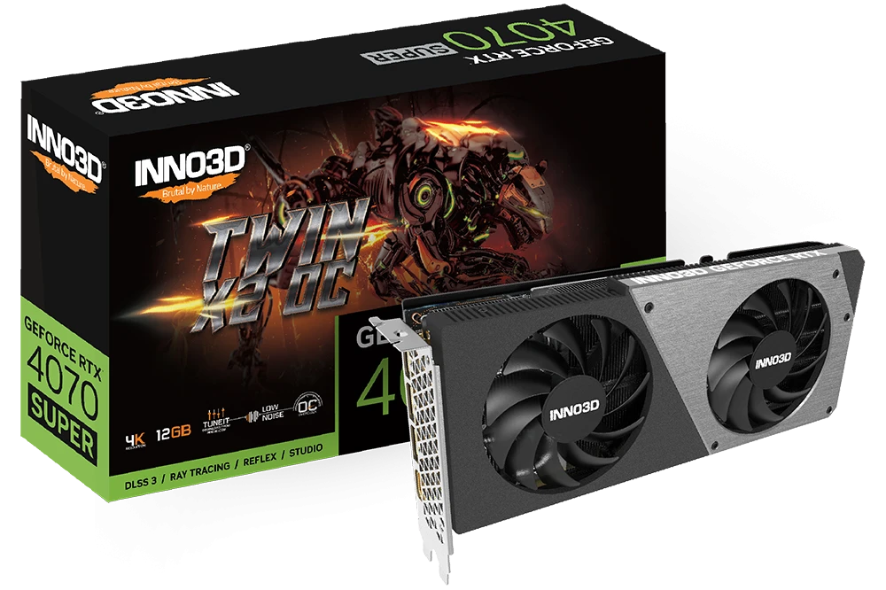 Inno3D RTX 4070 SUPER TWIN X2 12GB (N407S2-126X-186162N) Відеокарти image 1