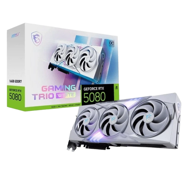 MSI RTX 5080 16GB GAMING TRIO OC White  (RTX 5080 16G GAMING TRIO OC) Відеокарти image 1